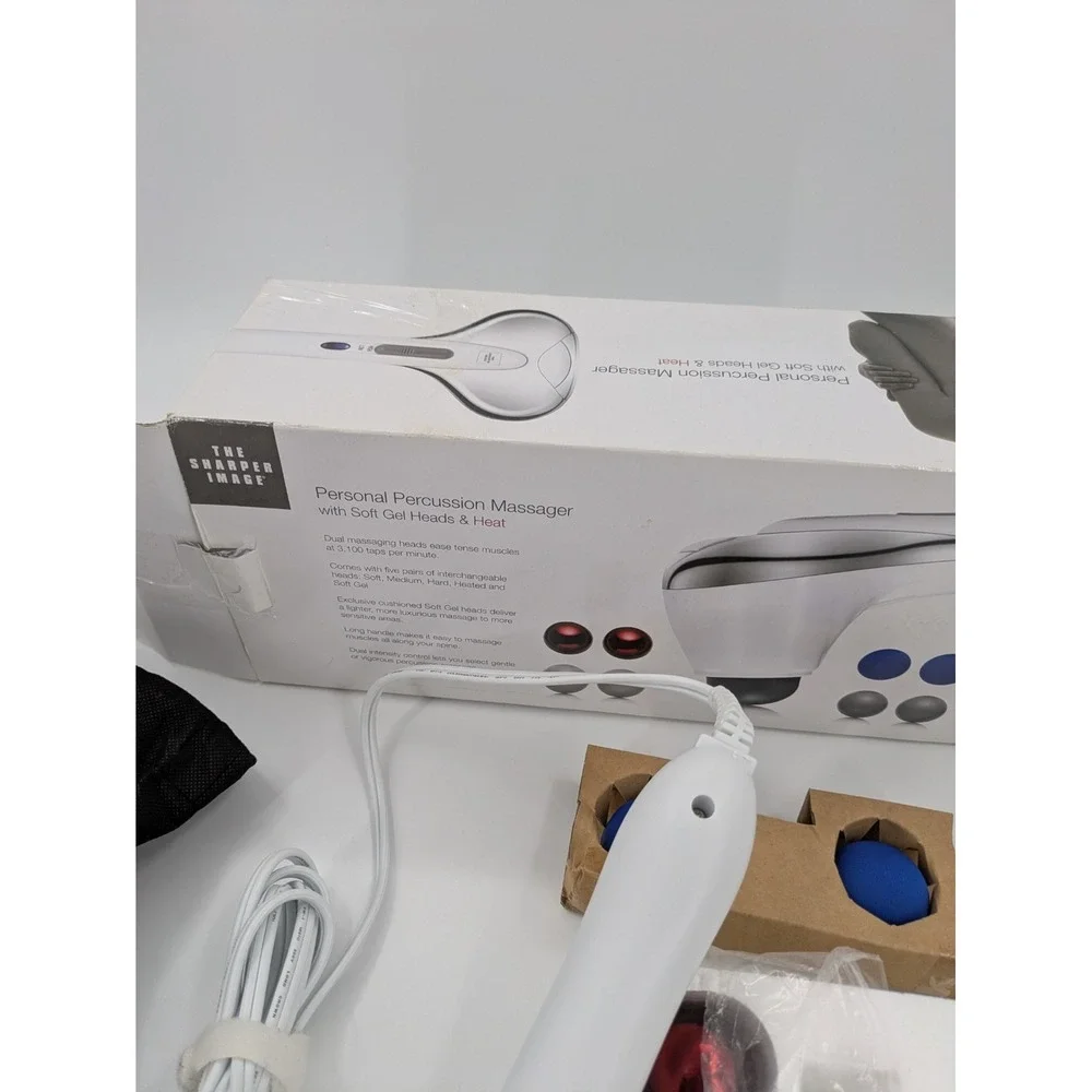 Percussion Massager with‎ soft Gel Heads & Heat The Sharper Image Personal